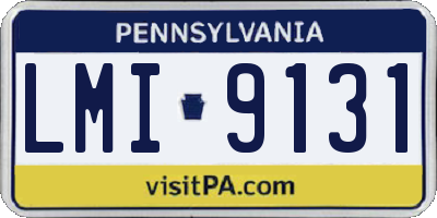 PA license plate LMI9131