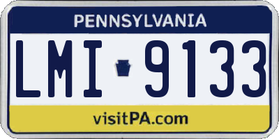 PA license plate LMI9133