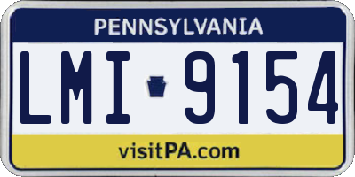 PA license plate LMI9154