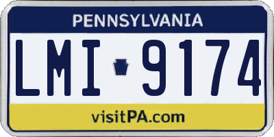 PA license plate LMI9174