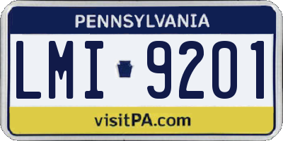 PA license plate LMI9201