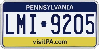 PA license plate LMI9205