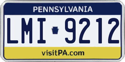 PA license plate LMI9212