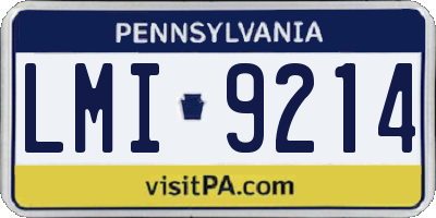 PA license plate LMI9214