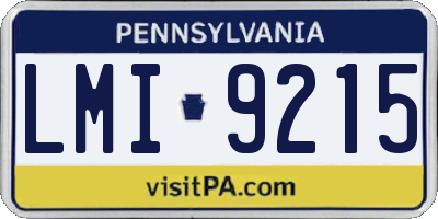 PA license plate LMI9215