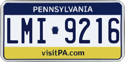 PA license plate LMI9216
