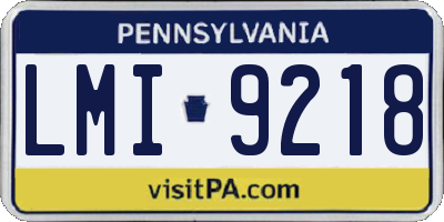 PA license plate LMI9218