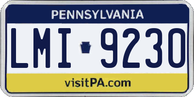 PA license plate LMI9230