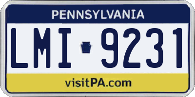 PA license plate LMI9231