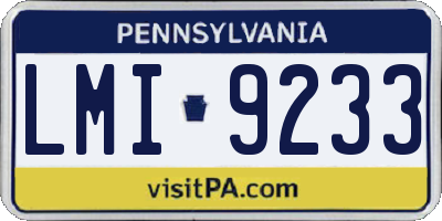 PA license plate LMI9233