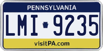 PA license plate LMI9235