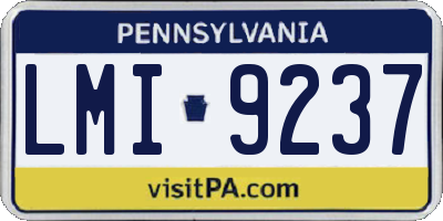 PA license plate LMI9237