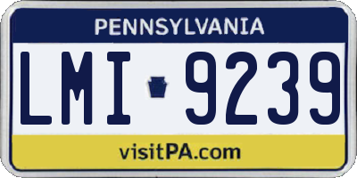 PA license plate LMI9239