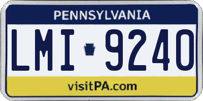 PA license plate LMI9240
