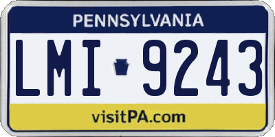 PA license plate LMI9243