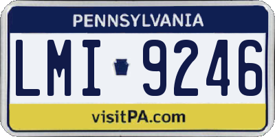PA license plate LMI9246