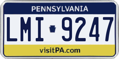 PA license plate LMI9247