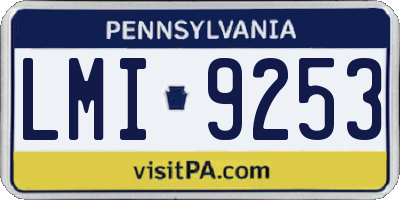 PA license plate LMI9253