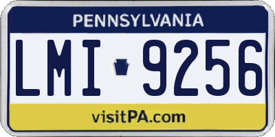 PA license plate LMI9256