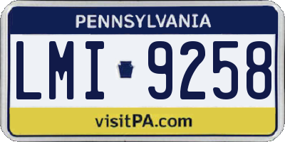 PA license plate LMI9258