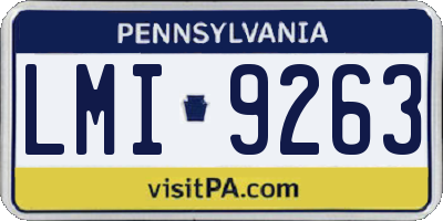 PA license plate LMI9263