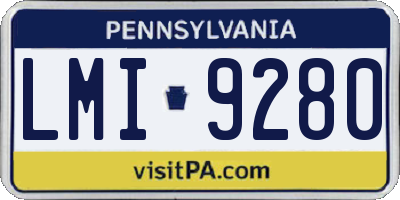 PA license plate LMI9280
