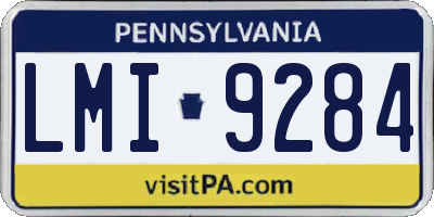 PA license plate LMI9284