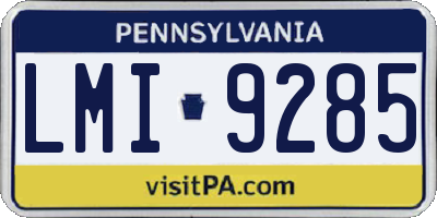 PA license plate LMI9285