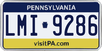 PA license plate LMI9286