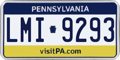 PA license plate LMI9293