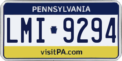 PA license plate LMI9294