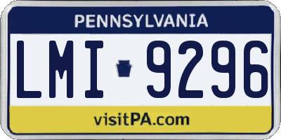 PA license plate LMI9296