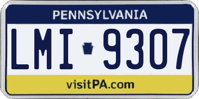 PA license plate LMI9307