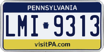 PA license plate LMI9313