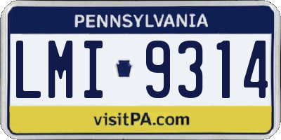 PA license plate LMI9314