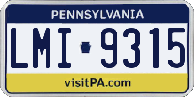 PA license plate LMI9315