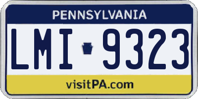 PA license plate LMI9323