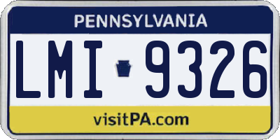 PA license plate LMI9326