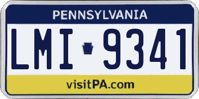 PA license plate LMI9341