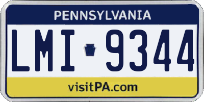 PA license plate LMI9344