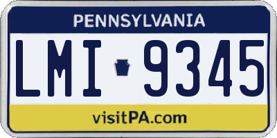 PA license plate LMI9345