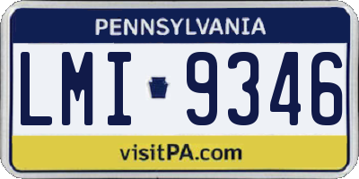 PA license plate LMI9346