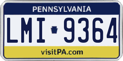PA license plate LMI9364