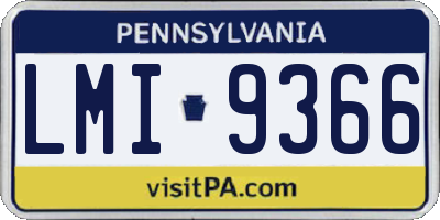 PA license plate LMI9366