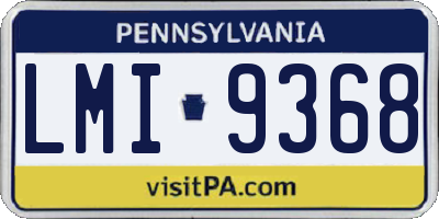 PA license plate LMI9368