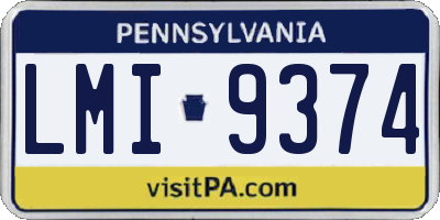 PA license plate LMI9374