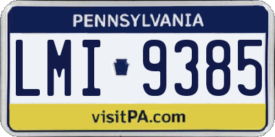PA license plate LMI9385