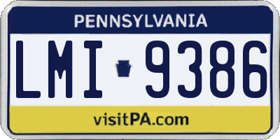 PA license plate LMI9386