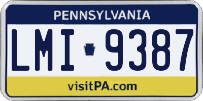 PA license plate LMI9387