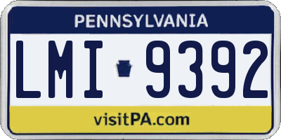 PA license plate LMI9392